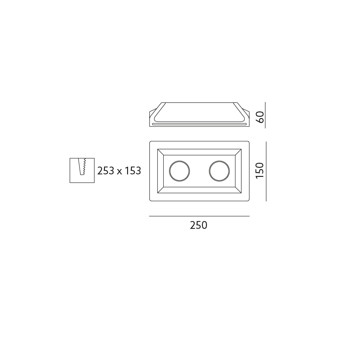 OPRAWA FRESCO 2XGU10 wymiary