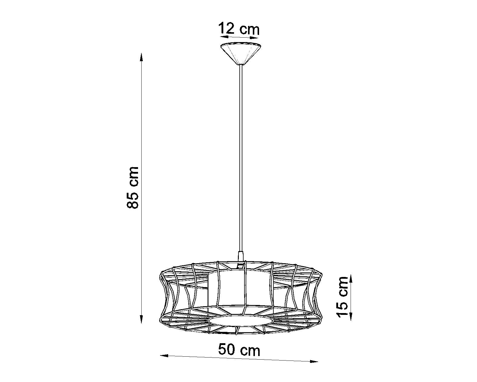 Lampa wisząca SALERNO czarna wymiary