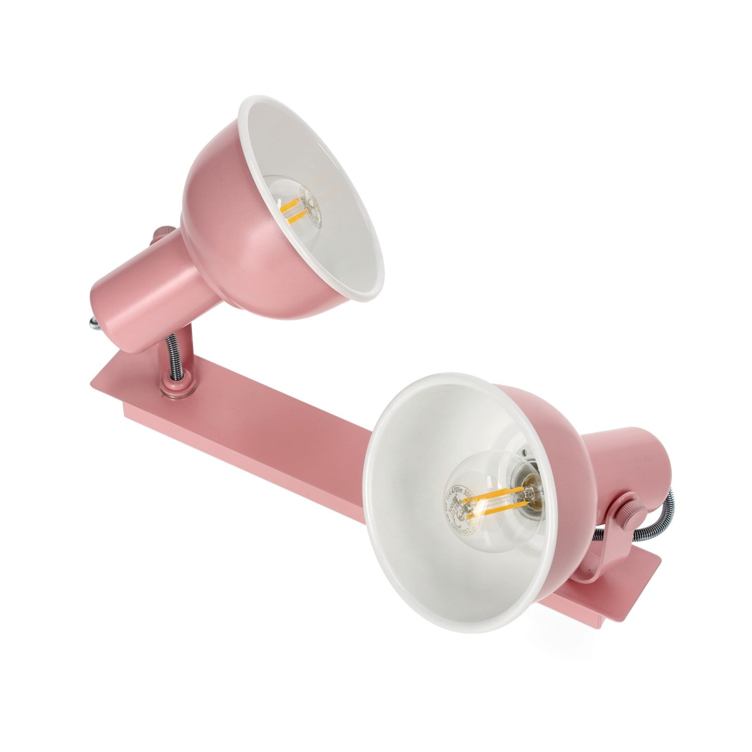 Kinkiet sufitowy plafon kolor różowy trzonek E27 2 punkty światła