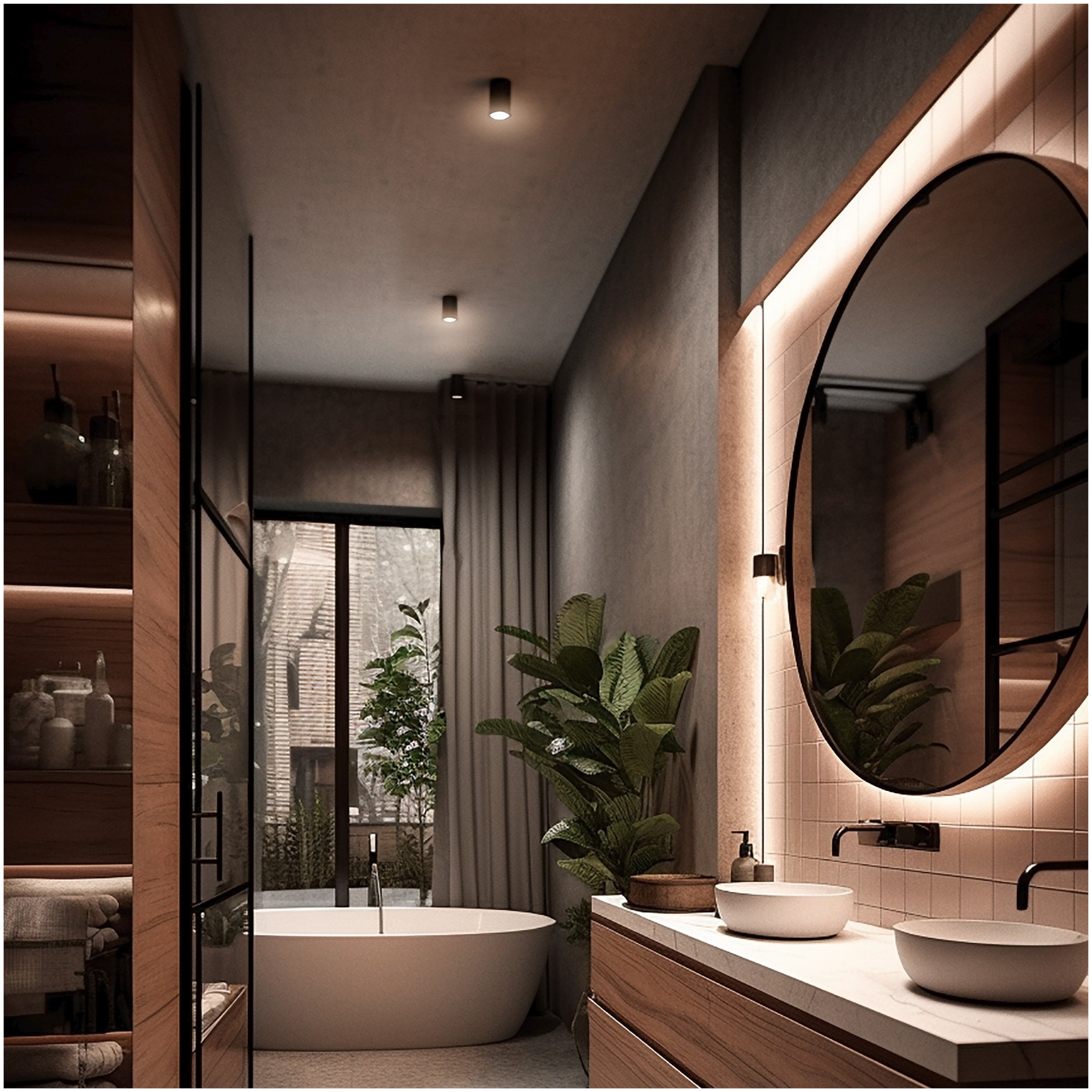 Sufitowa Oprawa Oświetleniowa Natynkowa na GU10 Czarno-Złota TUBA