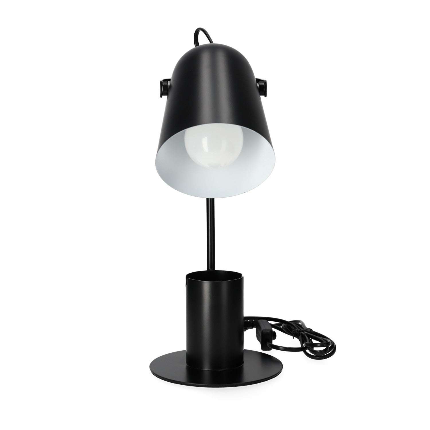 Lampka Biurkowa z Pojemnikiem BIAŁA E27 Regulowany Klosz