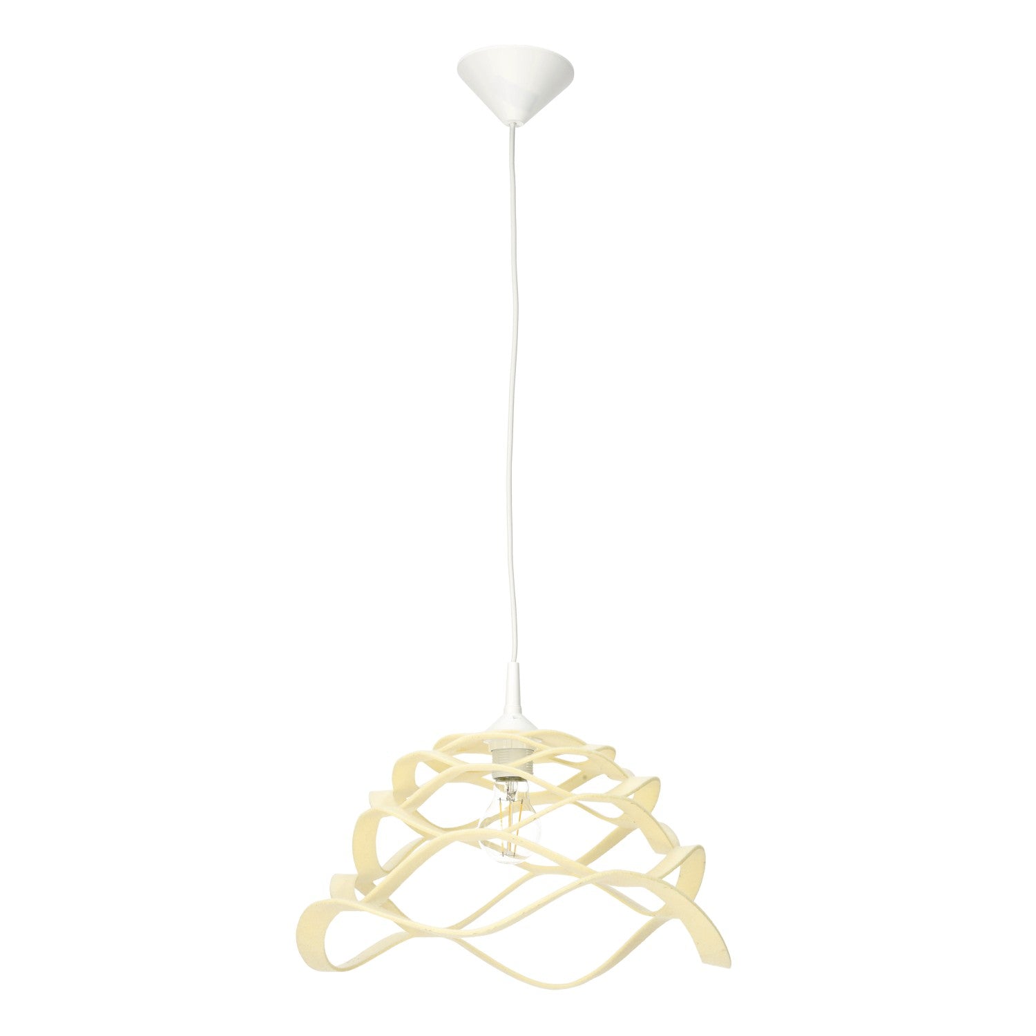 Lampa wisząca biała ZWIS 1 PŁ trzonek E27 1 punkt światła