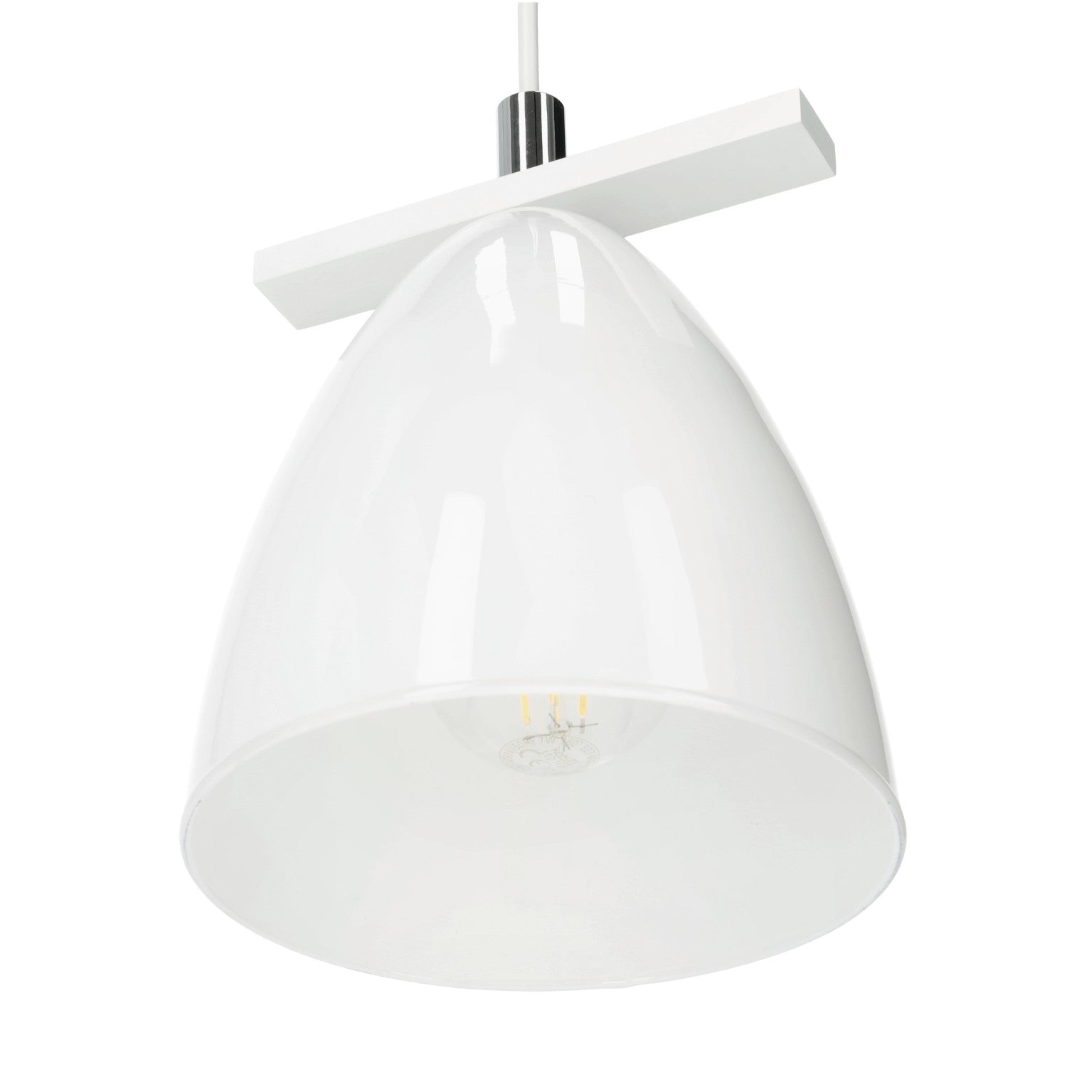 Lampa wisząca w białym kolorze ZWIS 1 PŁ trzonek E27 1 punkt światła