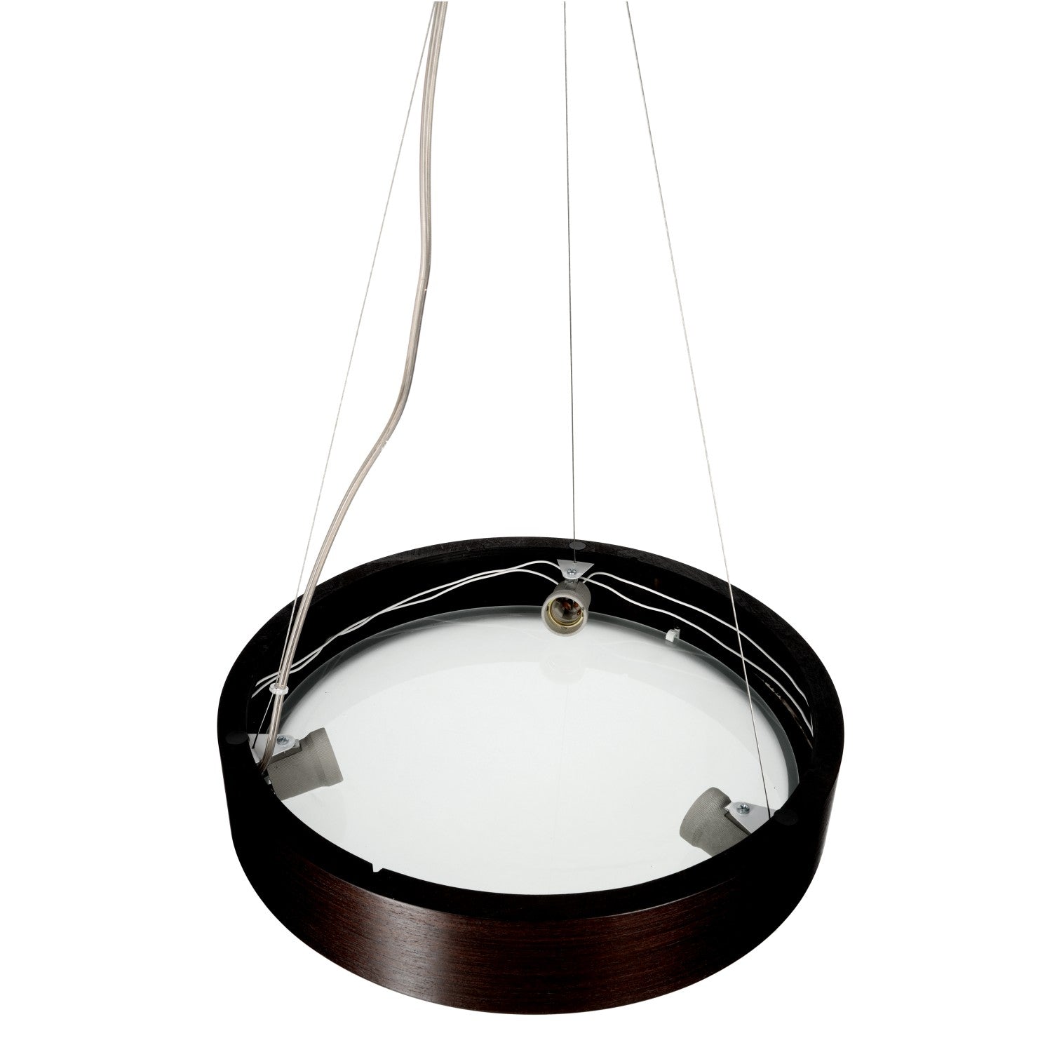 Lampa wisząca okrągły klosz ZWIS 3x23W E27 WENGE regulowana wysokość