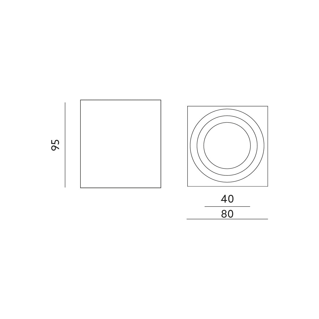 AQUARIUS IP44 SQUARE CHROME WYMIARY