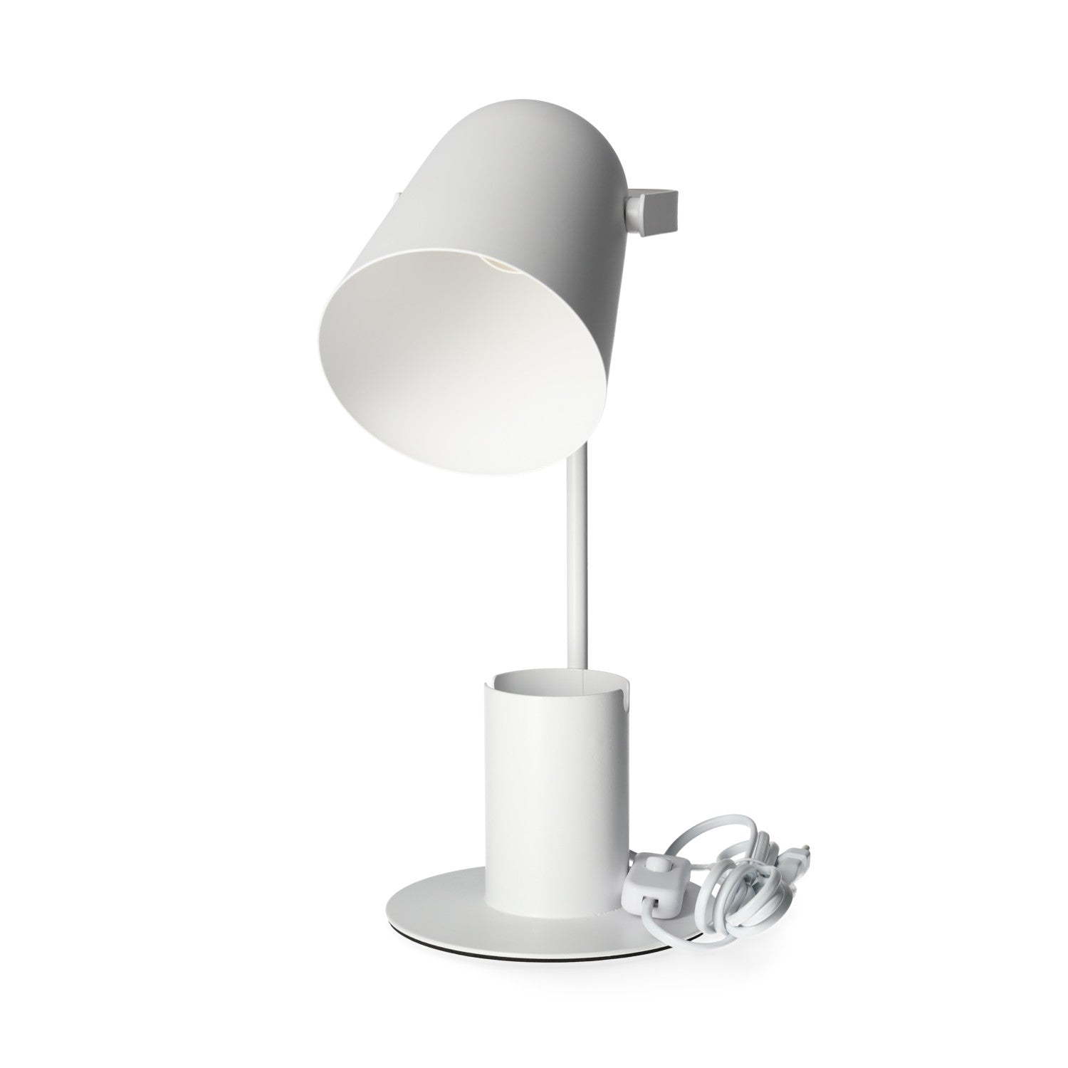 Lampka Biurkowa z Pojemnikiem BIAŁA E27 Regulowany Klosz