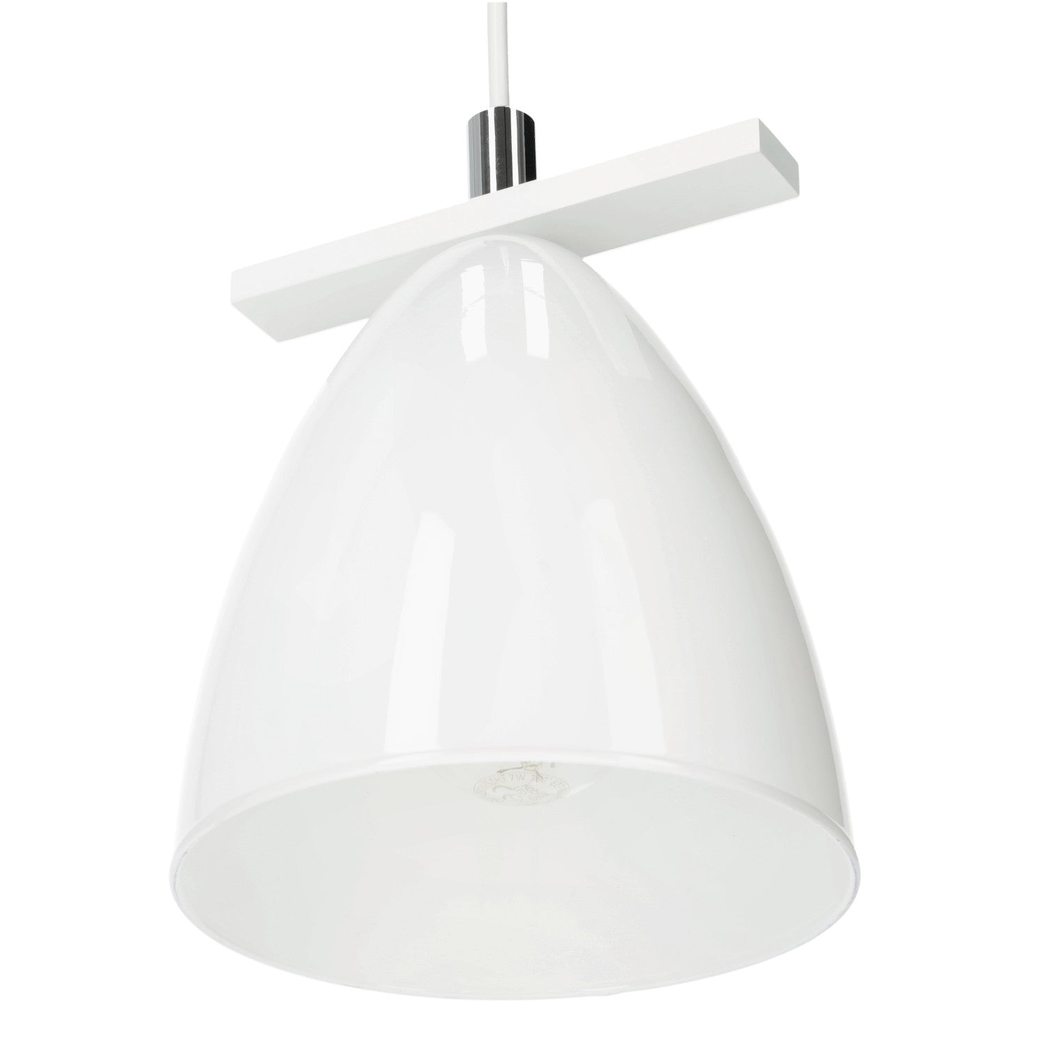 Lampa wisząca w białym kolorze ZWIS 1 PŁ trzonek E27 1 punkt światła