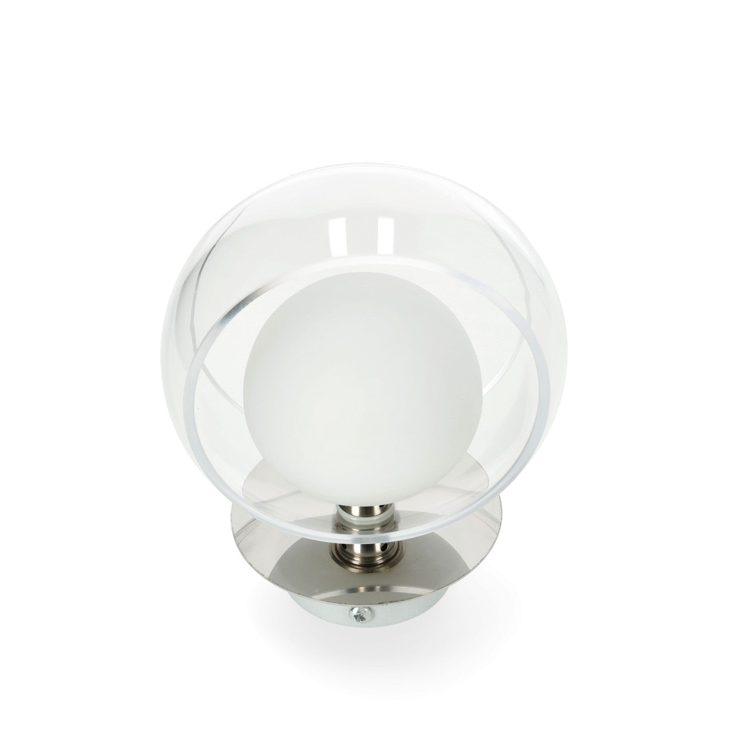 Kinkiet ścienny klosz wewnętrzny biały zewnętrzny przezroczysty trzonek G9 1 punkt światła