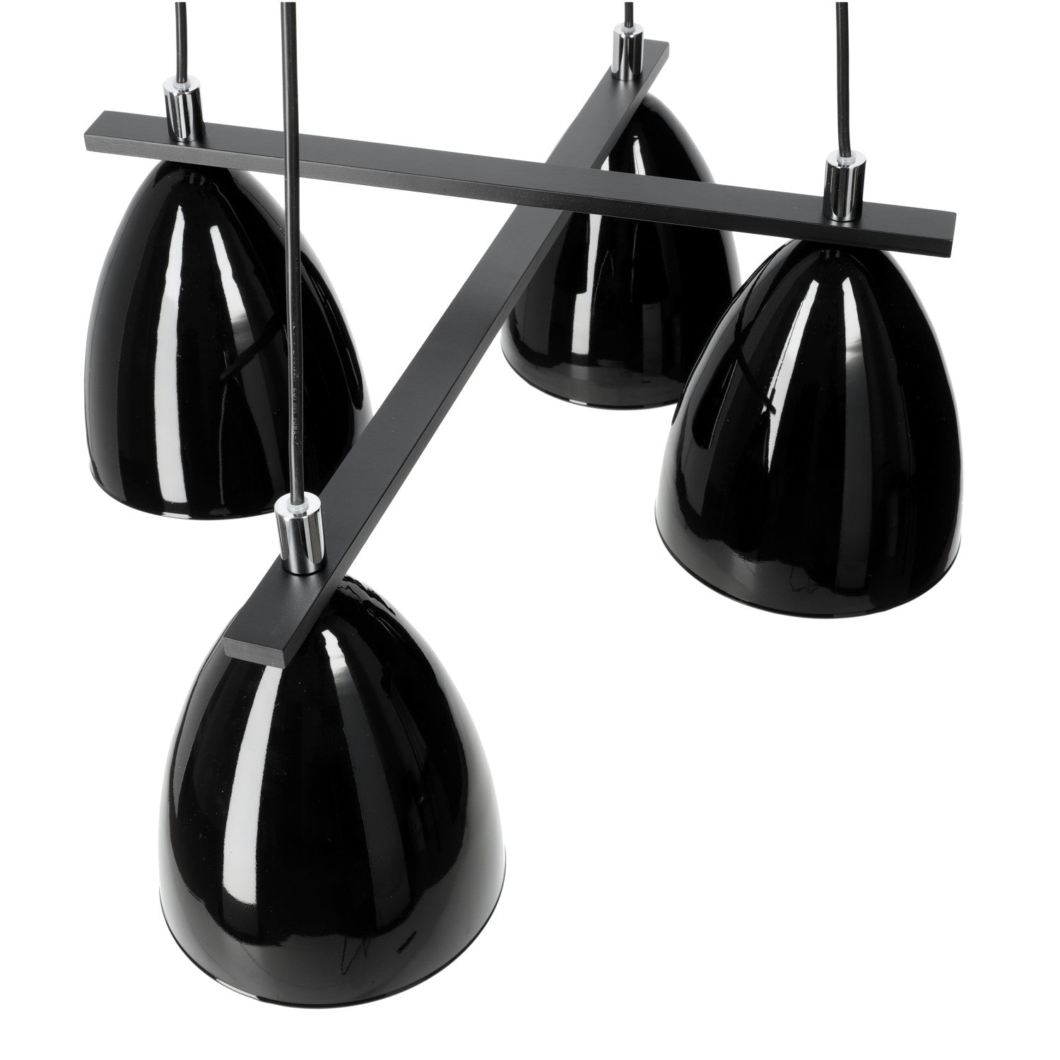 Lampa wisząca czarna ZWIS 4 PŁ trzonek E27 4 punkty światła