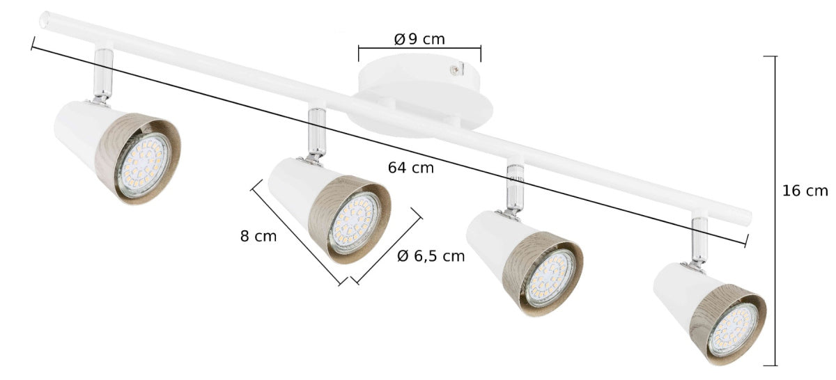 Lampa sufitowa spot 4xGU10 ROX 1304