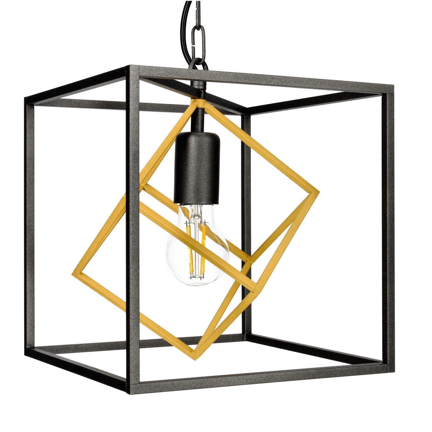 Lampa wisząca ZWIS 1PŁ ANTR+ZŁOTO trzonek E27 1 punkt światła