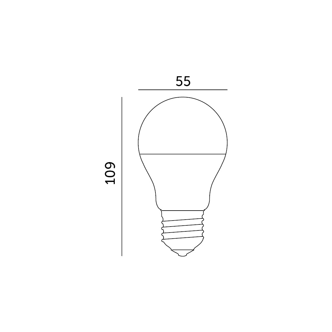 Żarówka LED GS 7W E27 barwa ciepłobiała wymiary