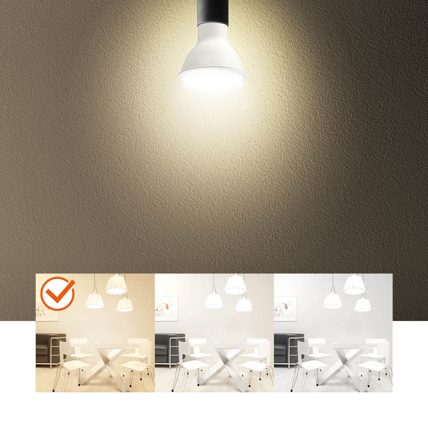 Zestaw 3 żarówek LED2B 7W 3000K GU10