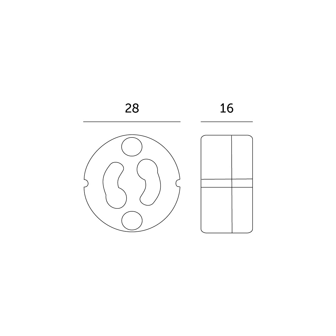Zestaw 10x Oprawka ceramiczna K002 na trzonek GU10 wymiary