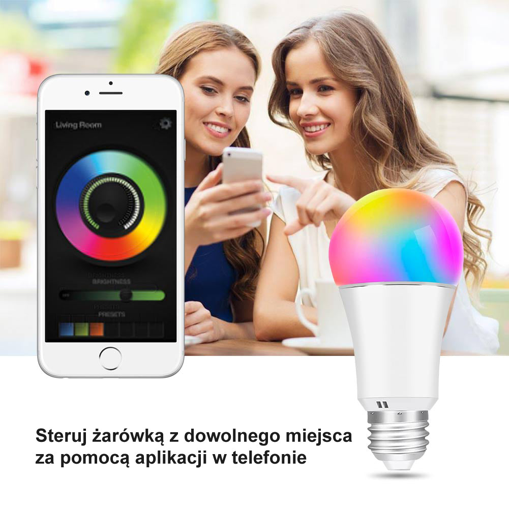 Inteligentna żarówka LED SMART sterowanie zdalne GS 9,5W E27 RGB WiFi TUYA