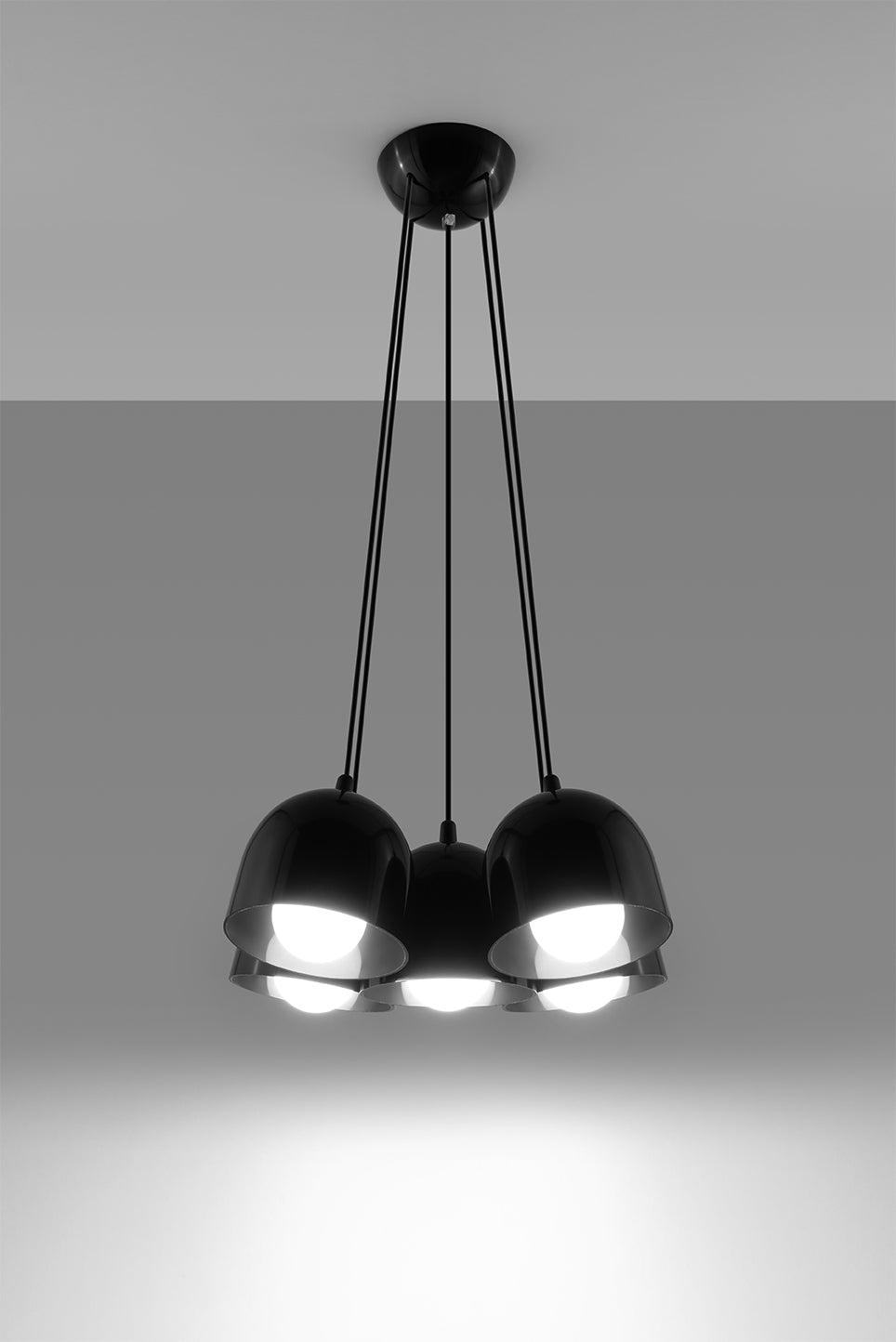 Lampa wisząca FREDDY 5 czarny Nowoczesny Design