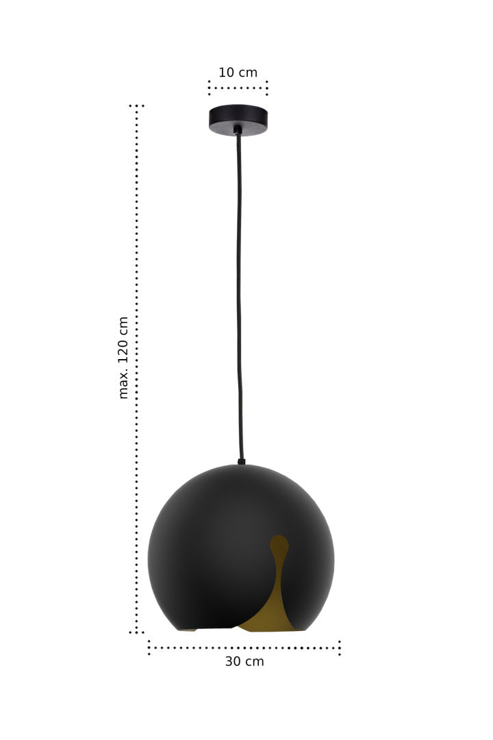 Lampa wisząca MALAGA w czarnym kolorze wymiary